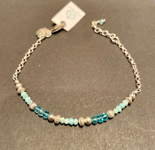 Abigails Bead Company Bracelets Amazonite, Apatite & 925 Small Beaded Bracelet - AB283