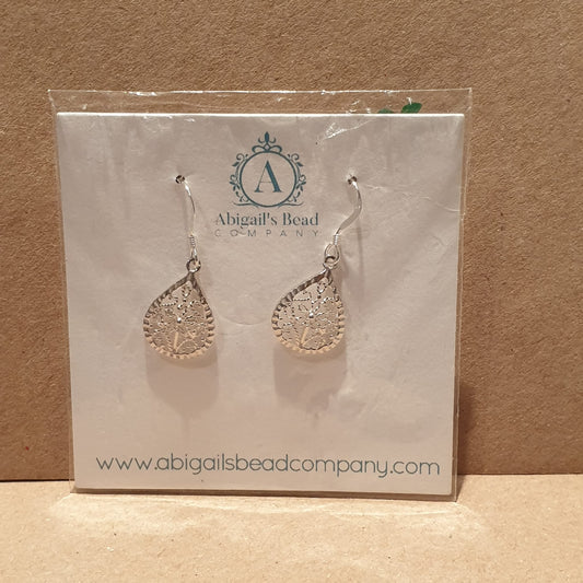 Abigails Bead Company Earrings Filigree Pear Drop Earrings - AE244