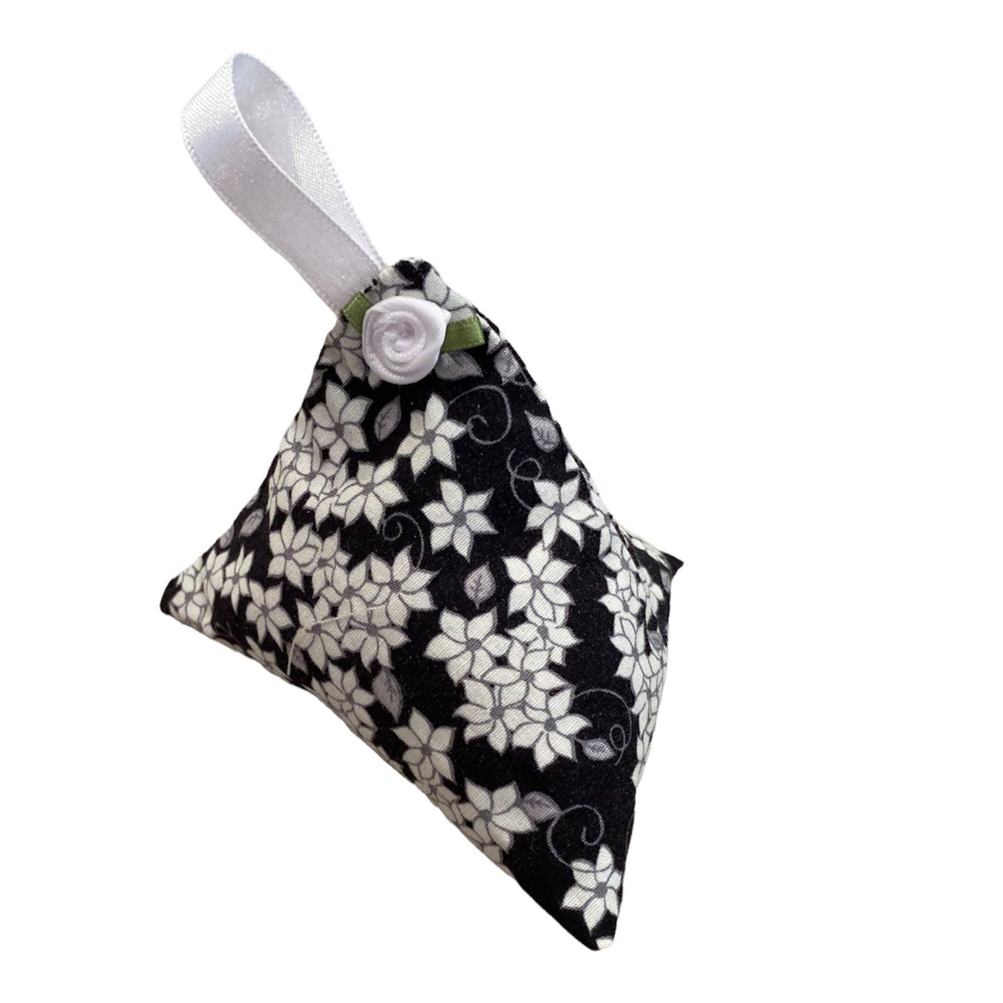 Black and White Flowers Print Lavender Bag - The Hare and the Moon