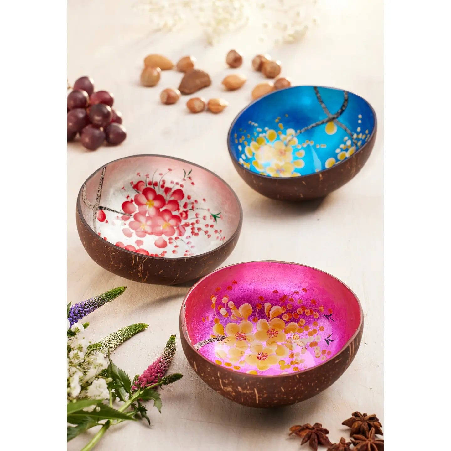 namaste Bowls Coconut Bowl with Flowers - BW9