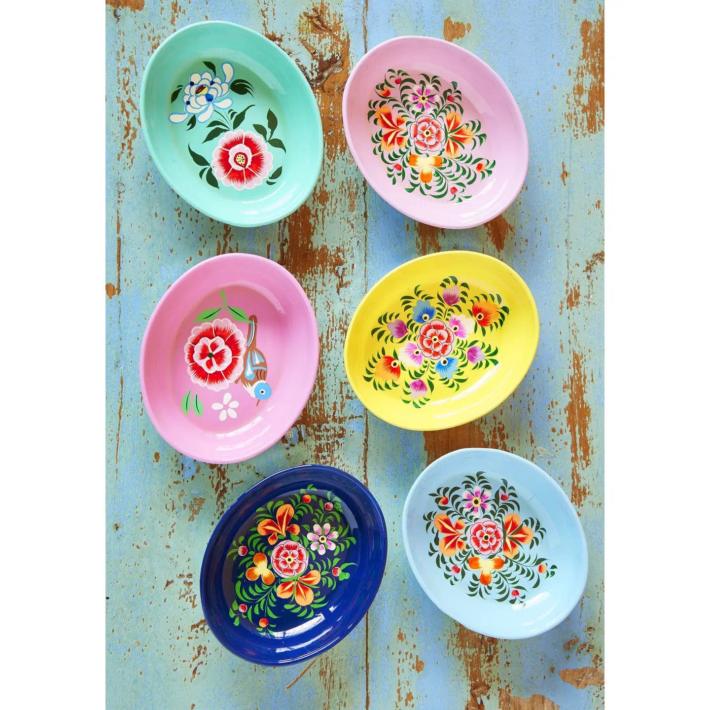 namaste Bowls Hand Painted Oval Trinket Dish