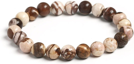 The Hare and The Moon Bracelets Brown Zebra Jasper Crystal Healing Bracelet - CS1159