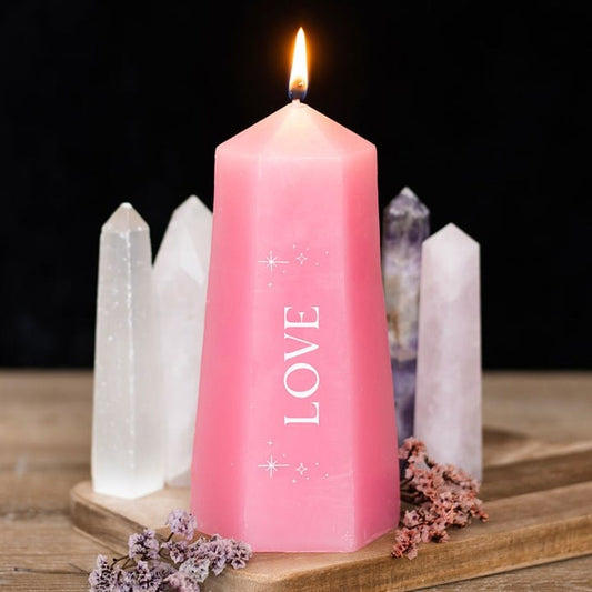 Jones Home & Gift Candles & Accessories Love Crystal Candle with Rough Rose Quartz - 5056131154582