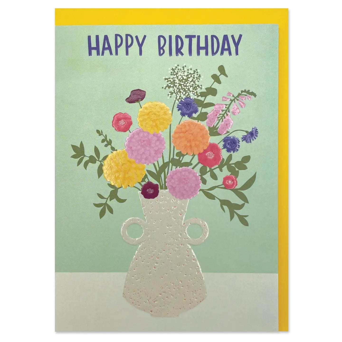 Raspberry Blossom Cards 'Happy Birthday' Fresh Bouquet Greeting Card (REF50)