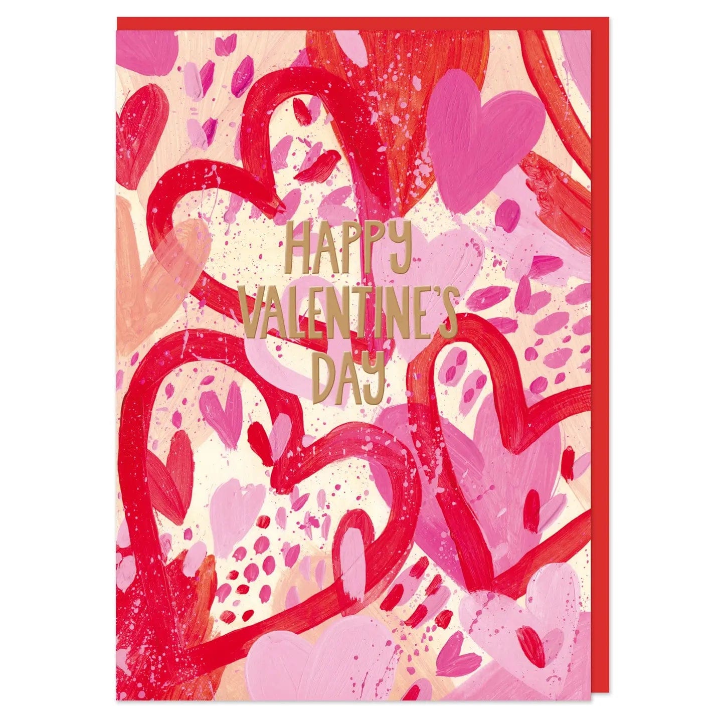 Raspberry Blossom Cards Happy Valentine's Day Greeting Card - Gold Foil Messaging (CAN040)