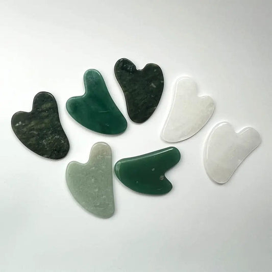 The Hare and the Moon Crystals Gua Sha Facial Massage Tool - Various Stones Available - GUA1