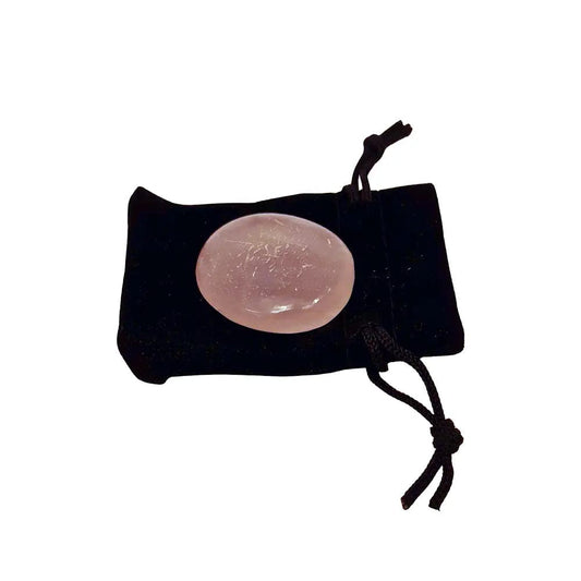 The Hare and The Moon Crystals Rose Quartz Worry Stone - Stone of Love and the Heart - ws33