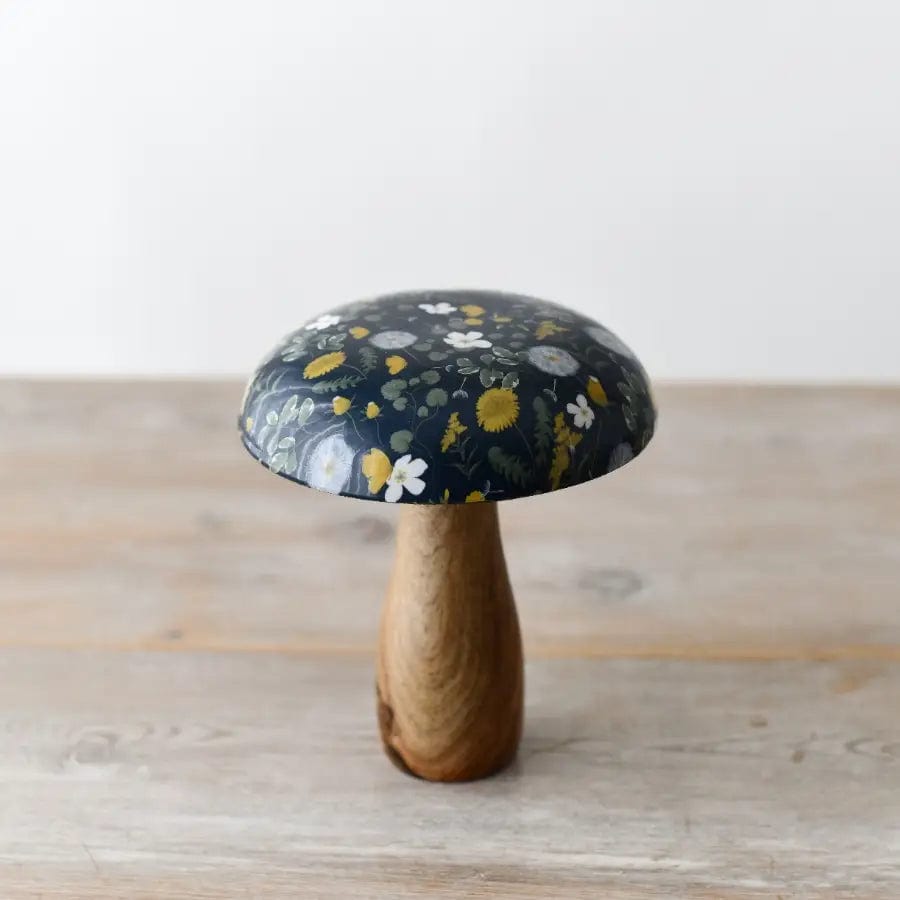 Jones Home & Gift Decor Patterned Wooden Mushroom, 15cm - PL069988