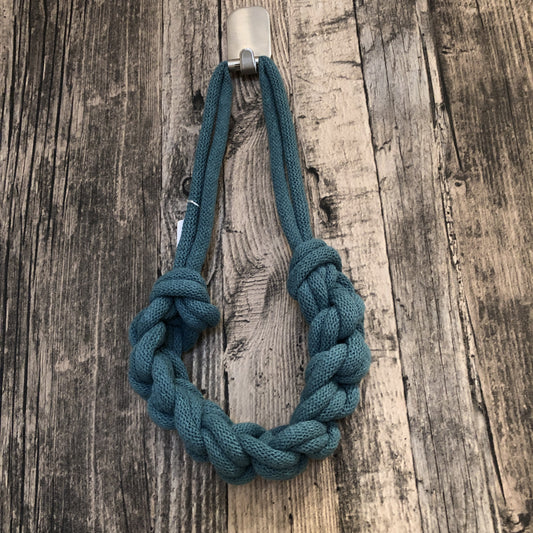 Handmade Twisted Wool Rope Necklace - Teal - CN8 - The Hare and the Moon