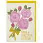 Have a beautiful Birthday' with David Austin Soft pink Scepter'd Isle Roses Greeting Card - REF25 - The Hare and the Moon