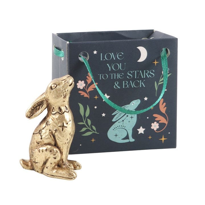 Jones Home & Gift Home Ornaments LUCKY RESIN HARES WITH BAG