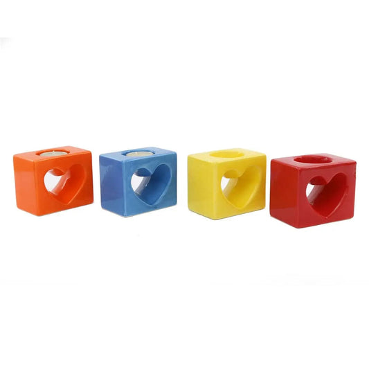 Jones Home & Gift Candles & Accessoires 10cm Colourful Heart Tealight Holder