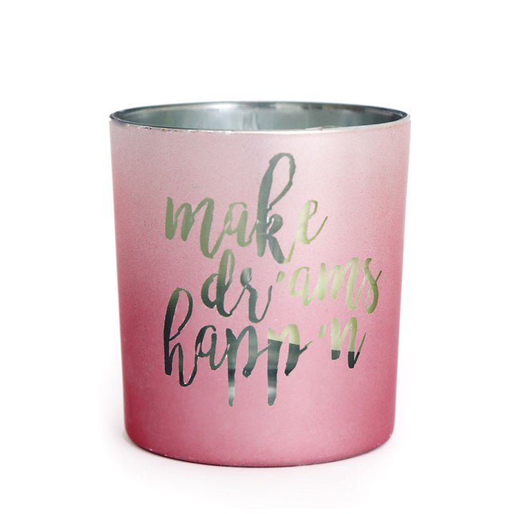 Jones Home & Gift Candles & Accessoires 8CM MAKE DREAMS HAPPEN TEALIGHT HOLDER - sale