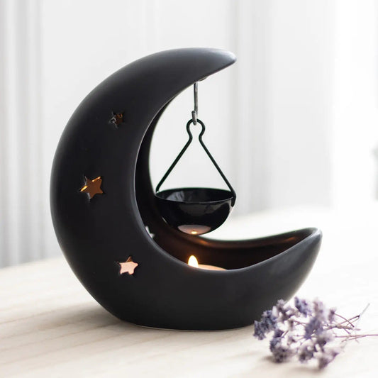 Jones Home & Gift Candles & Accessoires Black Crescent Moon Hanging Oil Burner