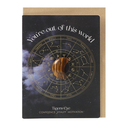 Jones Home & Gift Cards TIGER'S EYE CRYSTAL MOON GREETING CARD