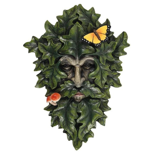 Jones Home & Gift Garden Ornaments 29x21cm Leafy Green Man Wall Plaque