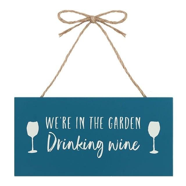 Jones Home & Gift Garden Ornaments GARDEN DRINKING WINE HANGING GARDEN SIGN