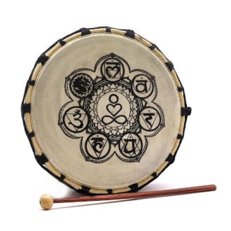 Jones Home & Gift Hand Drums Chakra Shamanic Drum with Stick- 25cm