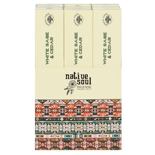 Jones Home & Gift Incense NATIVE SOUL WHITE SAGE & CEDAR INCENSE STICKS