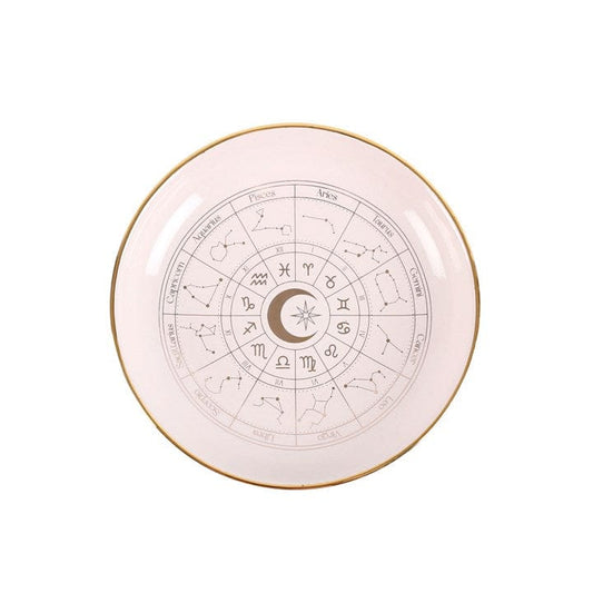 Jones Home & Gift Jewellery Storage OFF WHITE ASTROLOGY WHEEL TRINKET DISH