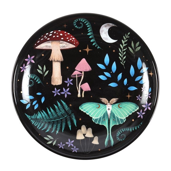 Jones Home & Gift Jewellery Storage ROUND DARK FOREST PRINT TRINKET DISH