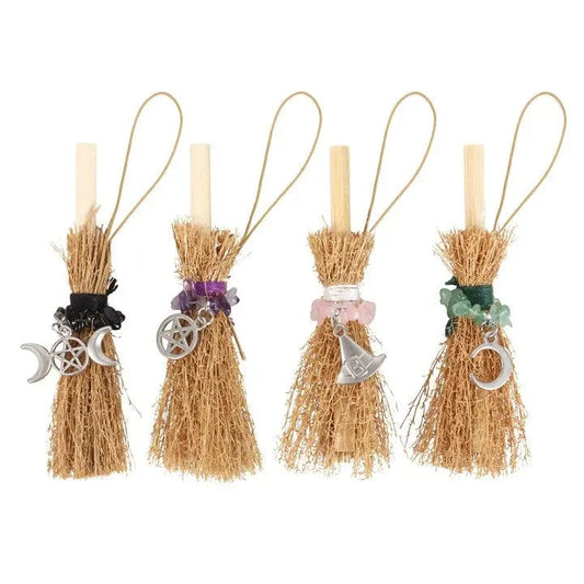 Jones Home & Gift Keyrings Lucky Crystal Broomstick Car Charm