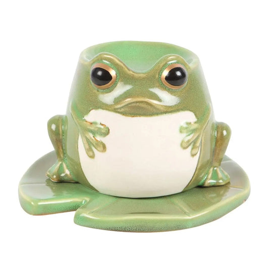 Jones Home & Gift Oil Burners Frog Shaped Oil Burner On Lily Pad