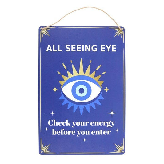 Jones Home & Gift Signs and Memoboards 30CM ALL SEEING EYE METAL HANGING SIGN