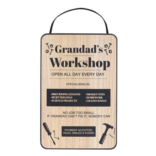 Jones Home & Gift Signs and Memoboards 30CM GRANDAD'S WORKSHOP HANGING SIGN