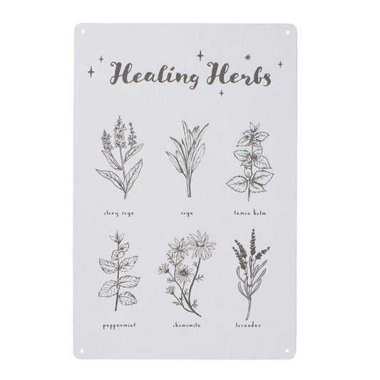 Jones Home & Gift Signs and Memoboards HEALING HERBS METAL SIGN