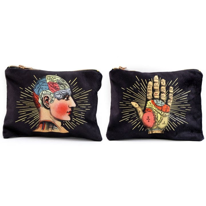 Jones Home & Gift Toiletry Bags PHRENOLOGY & PALMISTRY MAKEUP BAG