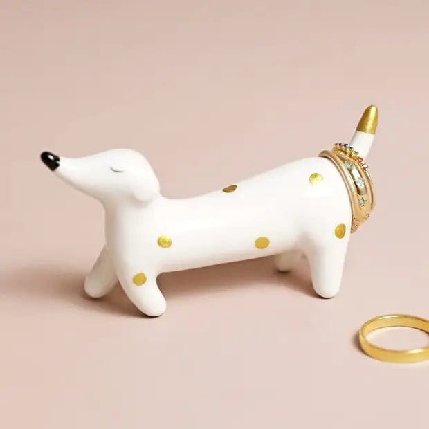 Lisa Angel Jewellery Storage Ceramic Sausage Dog Ring Holder