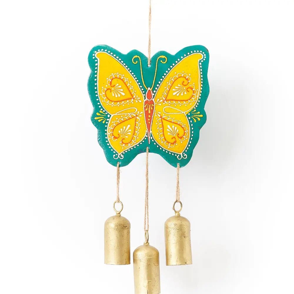 Matt Boomie Windchimes Henna Treasure Butterfly Bell Wind Chime - Hand Painted - MBM4