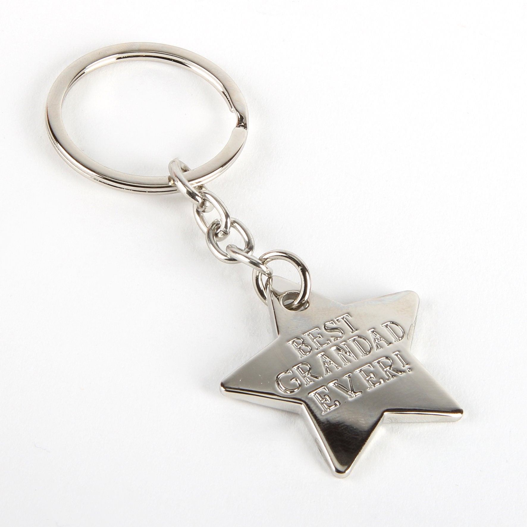 Metal Star Keyring - Best Grandad Ever - The Hare and the Moon