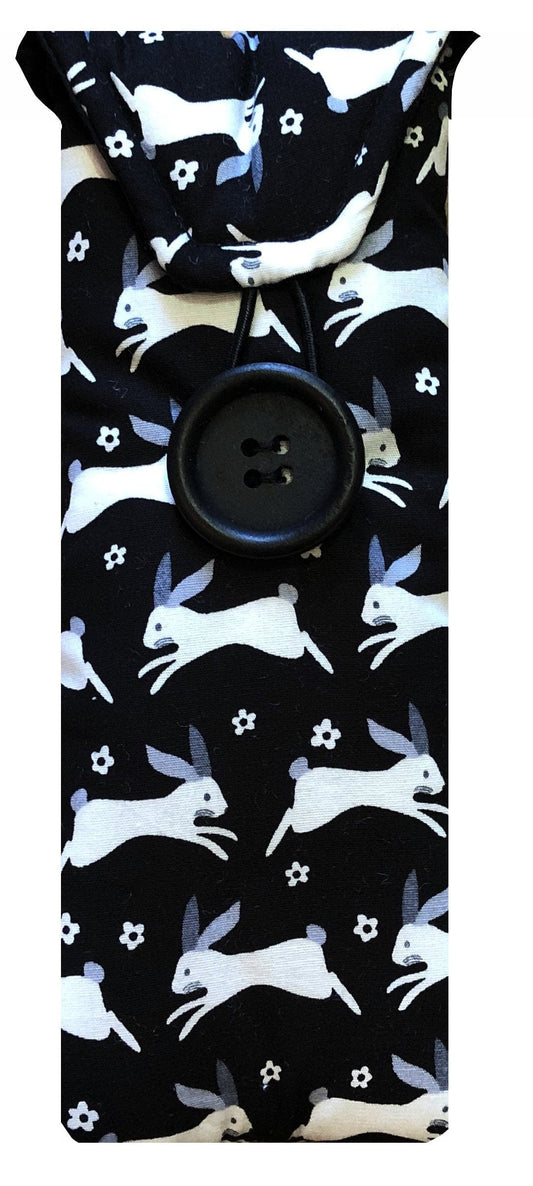 Miss Pretty London Glasses Cases Black and White Rabbits Print Glasses Case