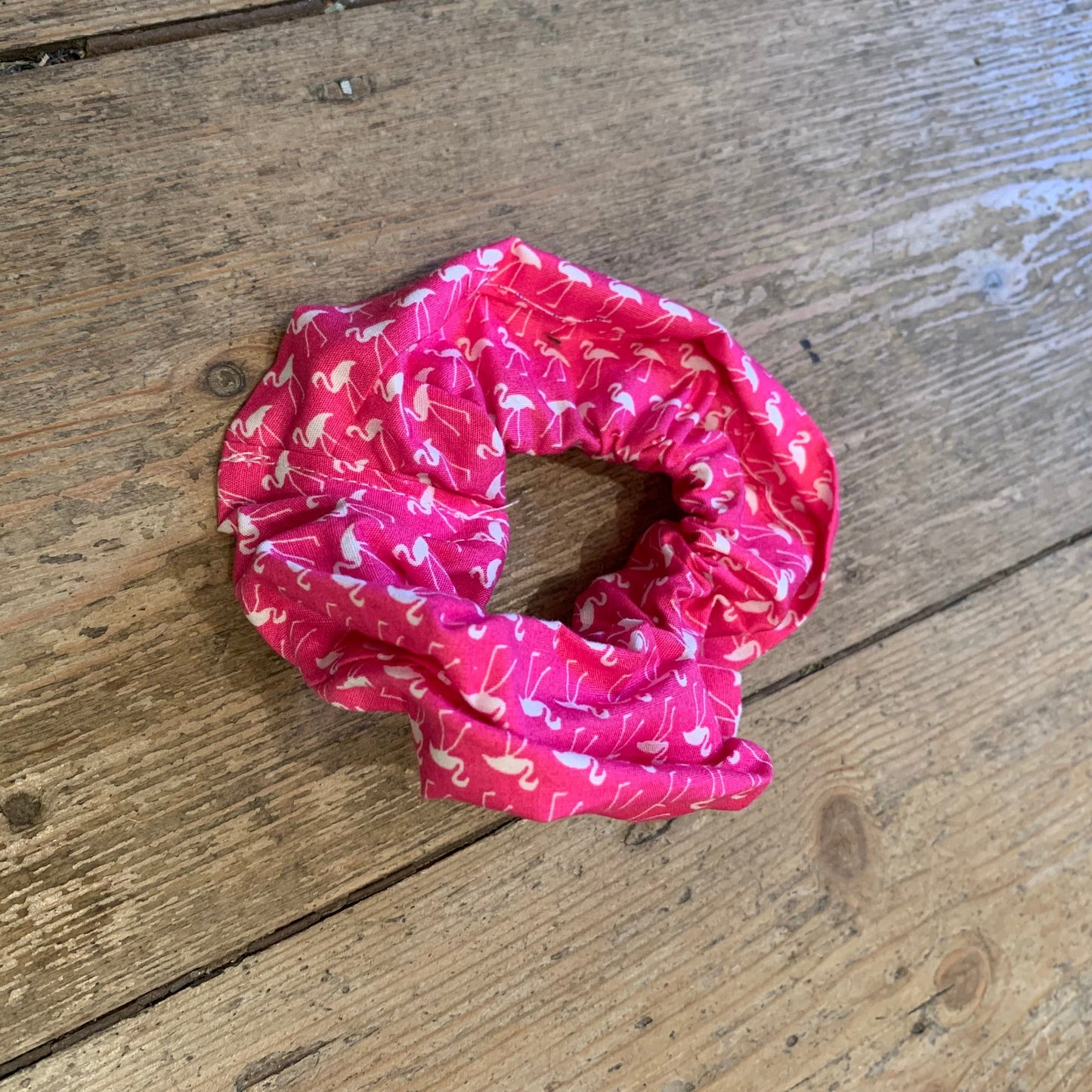 Miss Pretty London hair Accessories Pink Flamingo Print Hair Scrunchie