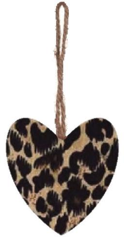 Miss Pretty London Hanging Decorations Animal Print Hanging Heart