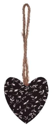 Miss Pretty London Hanging Decorations Black Flowers Print Hanging Heart