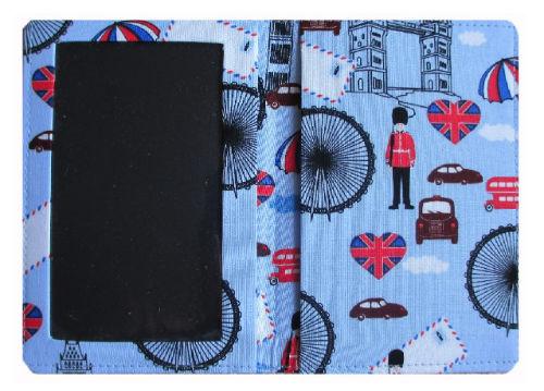 Miss Pretty London Passport Wallets Blue London Print Passport Wallet