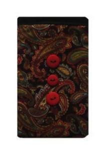 Miss Pretty London Phone Socks Beige Paisley Print Mobile Phone Sock Pouch