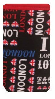 Miss Pretty London Phone Socks Black London Print Mobile Phone Sock Pouch