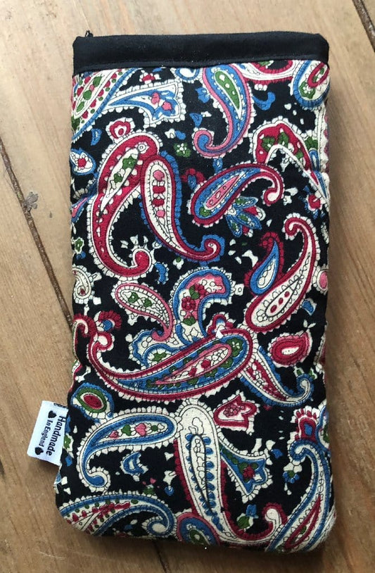 Miss Pretty London Phone Socks Black Paisley Print Mobile Phone Sock Pouch