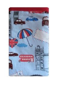 Miss Pretty London Phone Socks Blue London Print Mobile Phone Sock Pouch