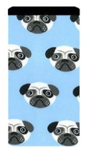 Miss Pretty London Phone Socks Blue Pug Print Mobile Phone Sock Pouch