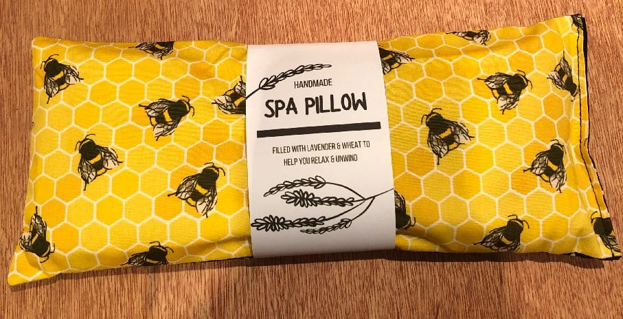 Miss Pretty London Skincare Bees Print Handmade Heatable Lavender and Wheat Spa Pillow - SP001