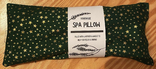 Miss Pretty London Skincare Green Stars Print Handmade Heatable Lavender and Wheat Spa Pillow