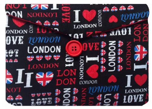 Miss Pretty London Tablet Cases Black London Print Tablet Bag