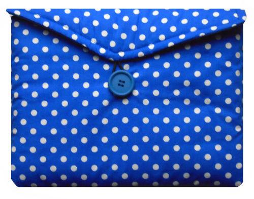 Miss Pretty London Tablet Cases Blue and White Polka Dot Print Tablet Bag