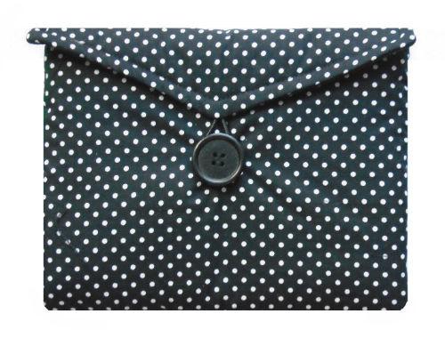 Miss Pretty London Tablet Cases Mini Black Polka Dot Print Tablet Bag