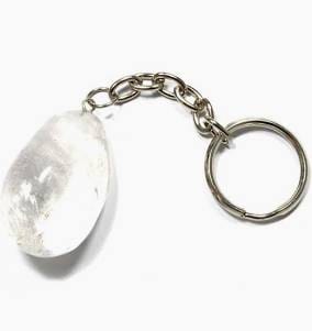 Miss Pretty London UK Limited Crystals Clear Quartz Tumble Stone Keyring - The Master Stone - KR15